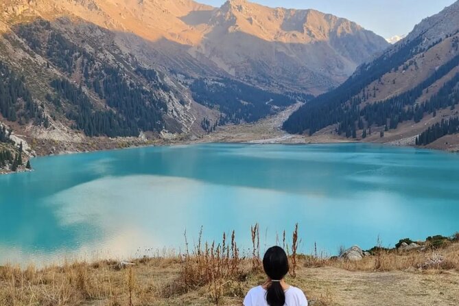 Almaty lake - The winding road through the fir forests