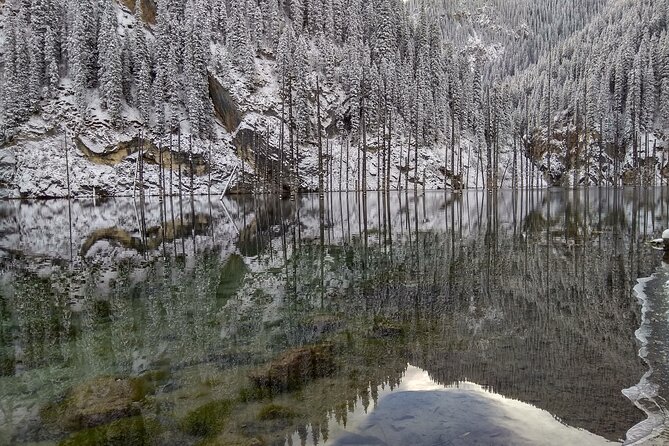 Private DayTour - Pearl Lakes Kolsai & Kaindy (Flooded Forest) via Charyn Canyon - Kolsai Lake changes the color and mood